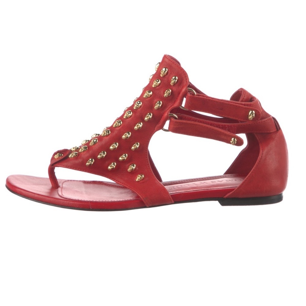 Thomas Wylde ‘Walking Dead’ Skull Sandals Red 7